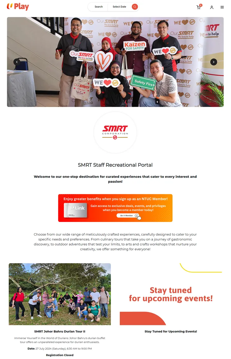 NTUC Club Quadrennial Report - UPlay Portal and Customised Landing Pages for Unions and Companies