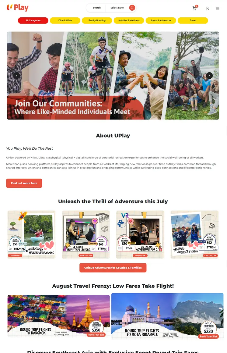 NTUC Club Quadrennial Report - UPlay Portal and Customised Landing Pages for Unions and Companies